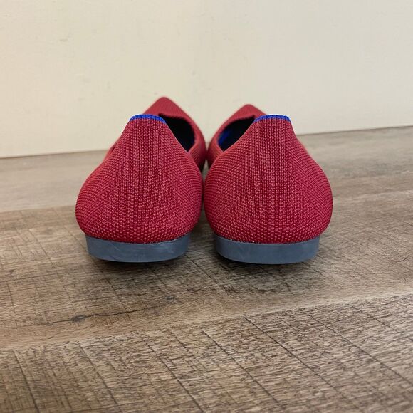 Rothy's "The Point" Pointed Toe chili Red Slip On ballerina Flats Shoes 9 - Picture 6 of 8